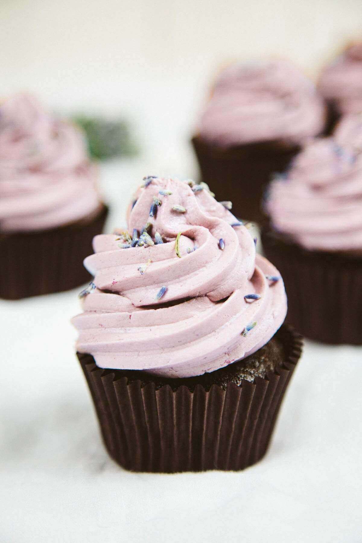 Chocolate Lavender Cupcakes