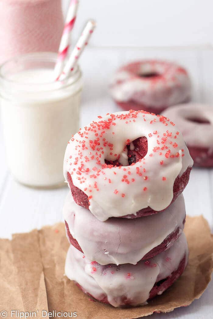 Dairy-Free and Gluten-free Baked Red Velvet Donuts