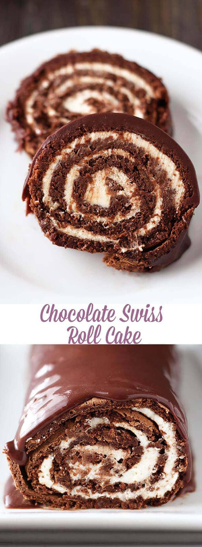 Chocolate Swiss Roll Cake