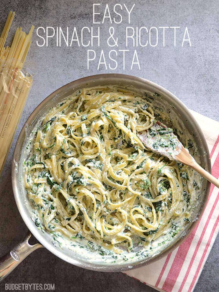 Easy Spinach Ricotta Pasta