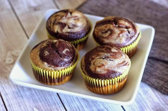 Gluten-free Vegan Chocolate Banana Swirl Muffins