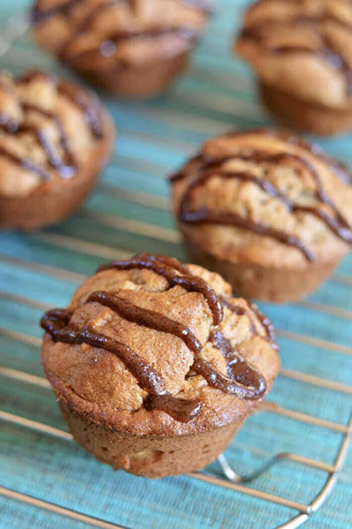 Gluten-free Banana Muffins with Cinnamon Glaze