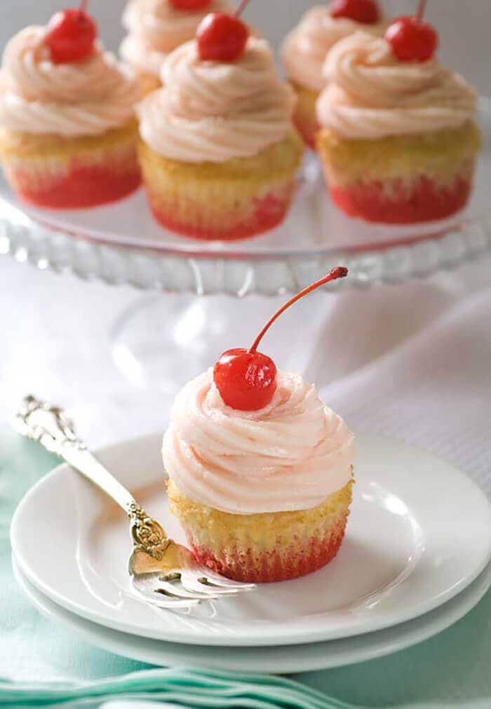 Pink Shirley Temple Cupcakes