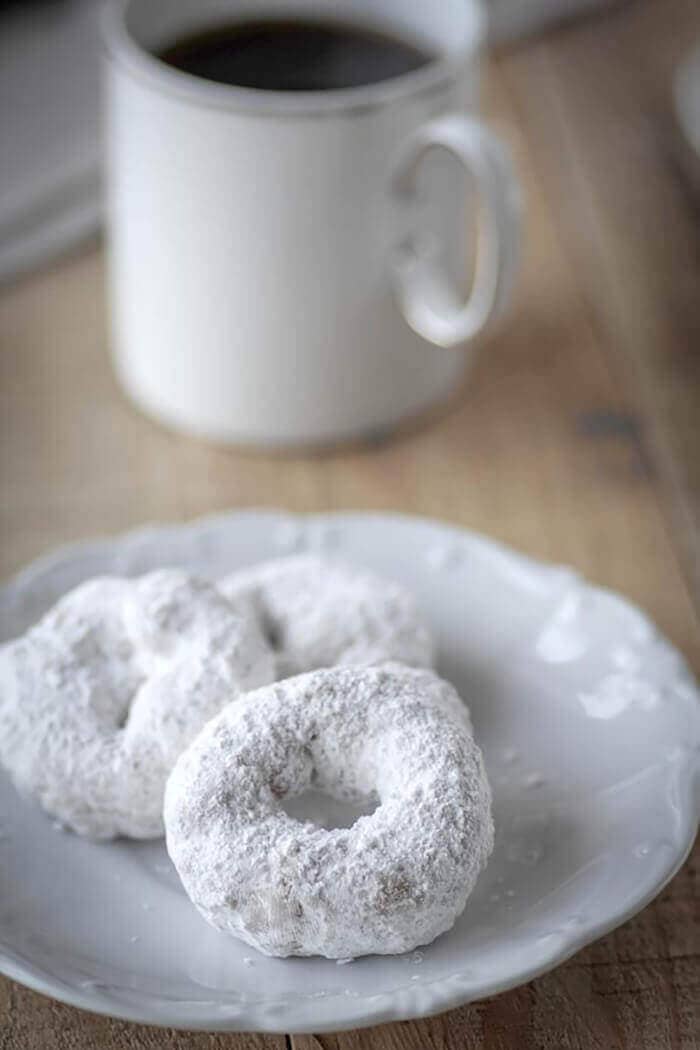 Gluten-free Vanilla and Powdered Sugar Donuts
