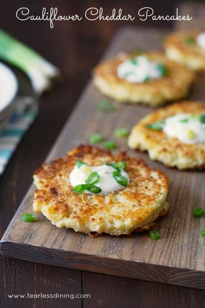 Easy Gluten-Free Cauliflower Cheddar Pancakes