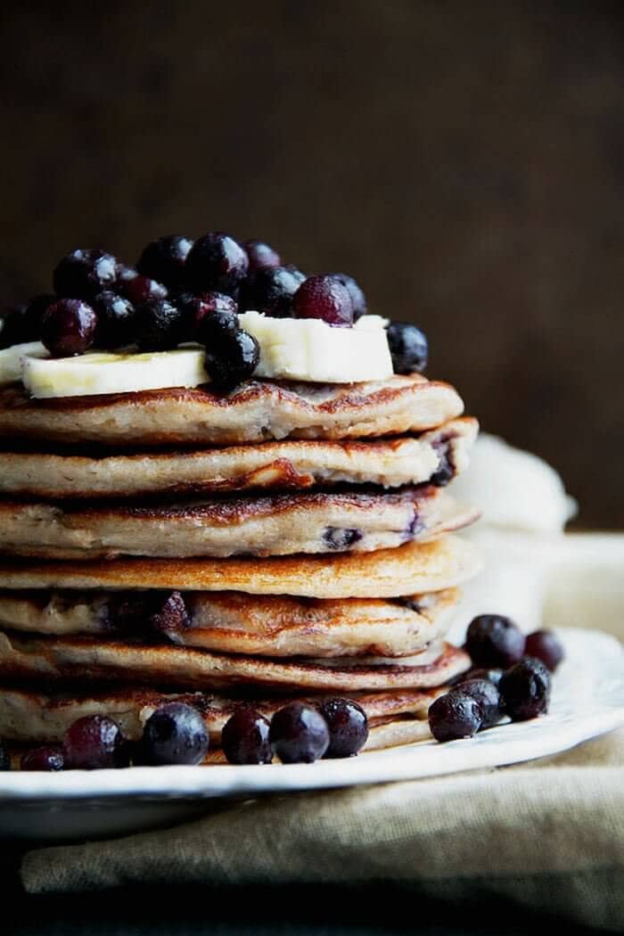 Blueberry Banana Greek Yogurt Pancakes