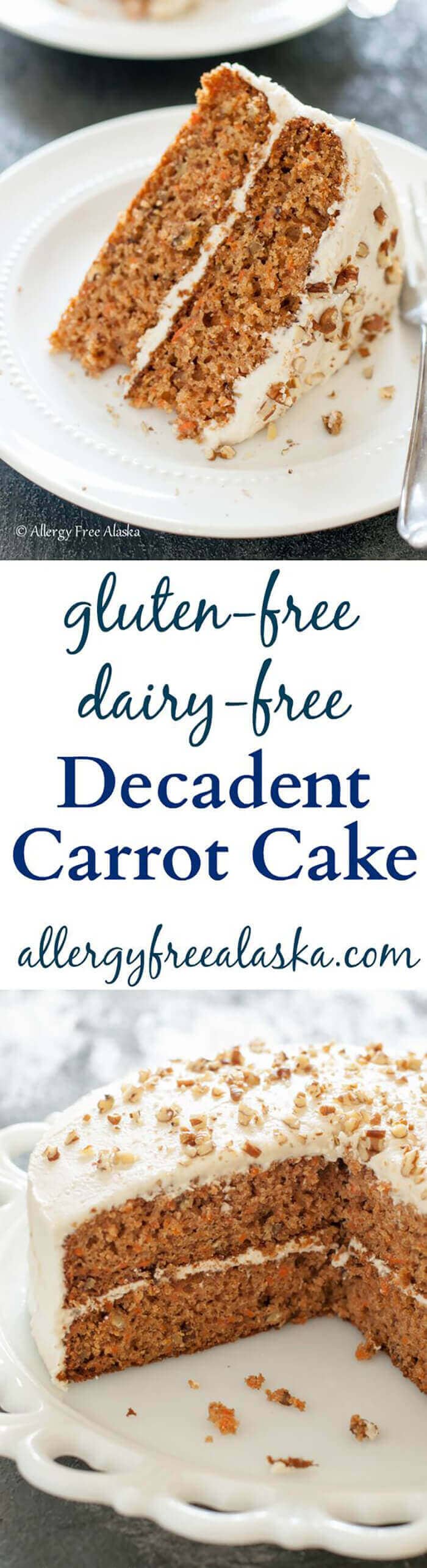 Gluten-free Dairy Free Decadent Carrot Cake