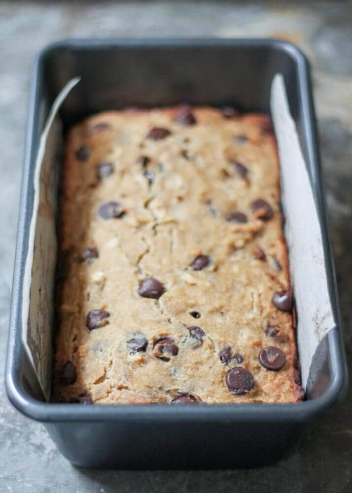 Chocolate Chip Coconut Flour Banana Bread (Gluten-Free, Paleo)