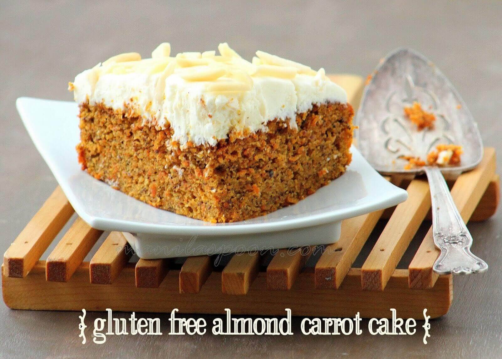 Almond Carrot Cake with Lemon Cream Cheese Frosting (Gluten-free)