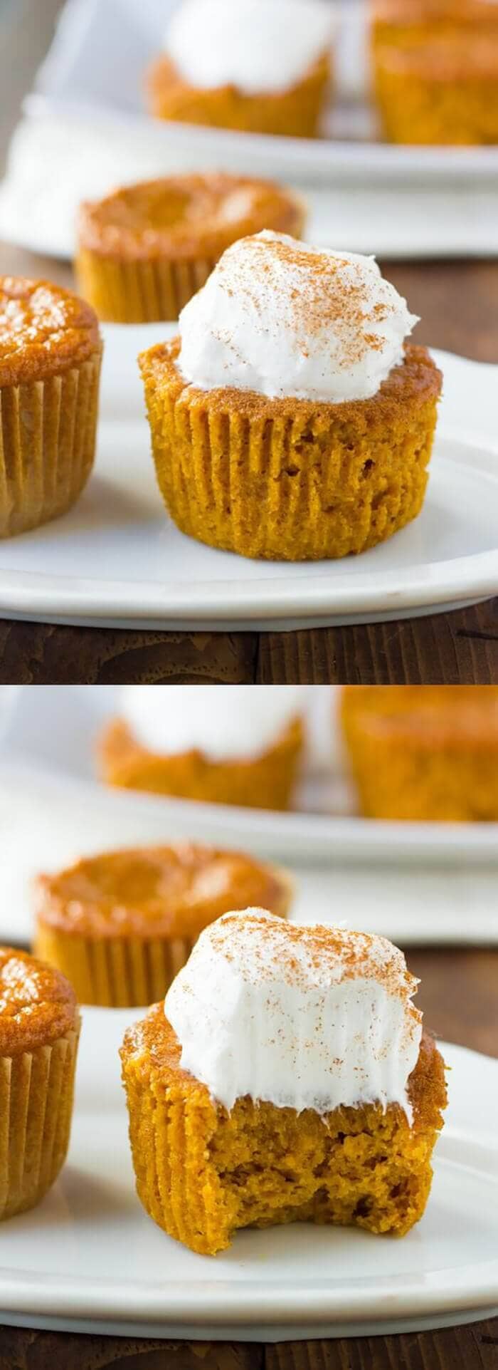 Gluten-free Crust less Pumpkin Pie Cupcakes