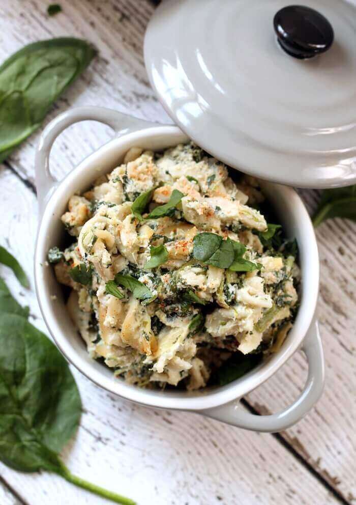 Vegan Spinach and Artichoke Pasta