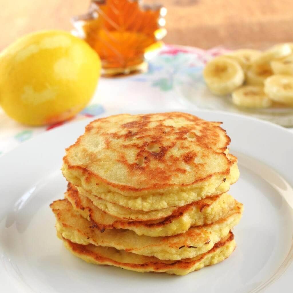 Coconut Flour Pancakes with Blueberry Sauce