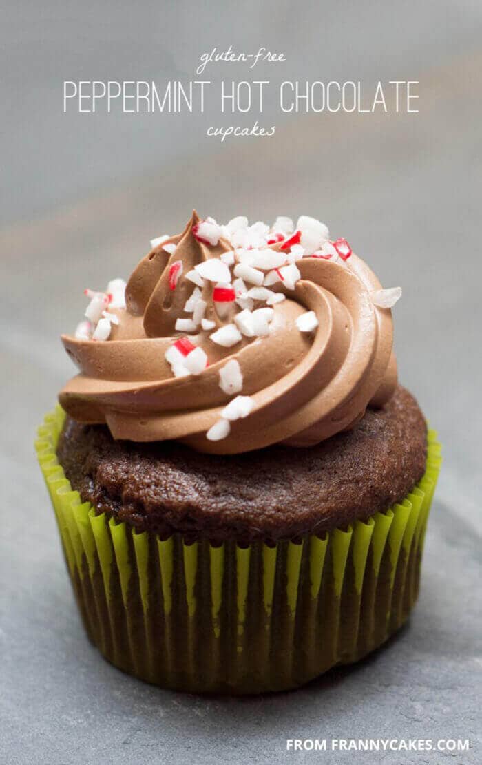 Peppermint Hot Cocoa Cupcakes