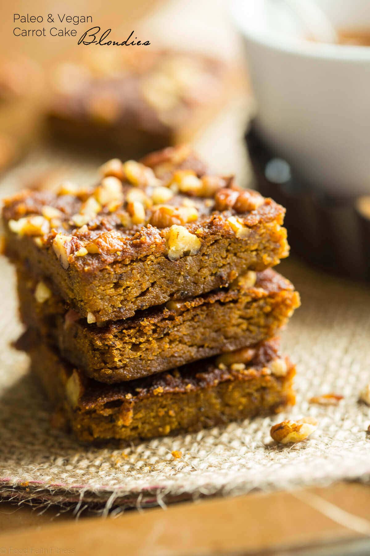 Gluten-free Vegan Carrot Cake Blondies