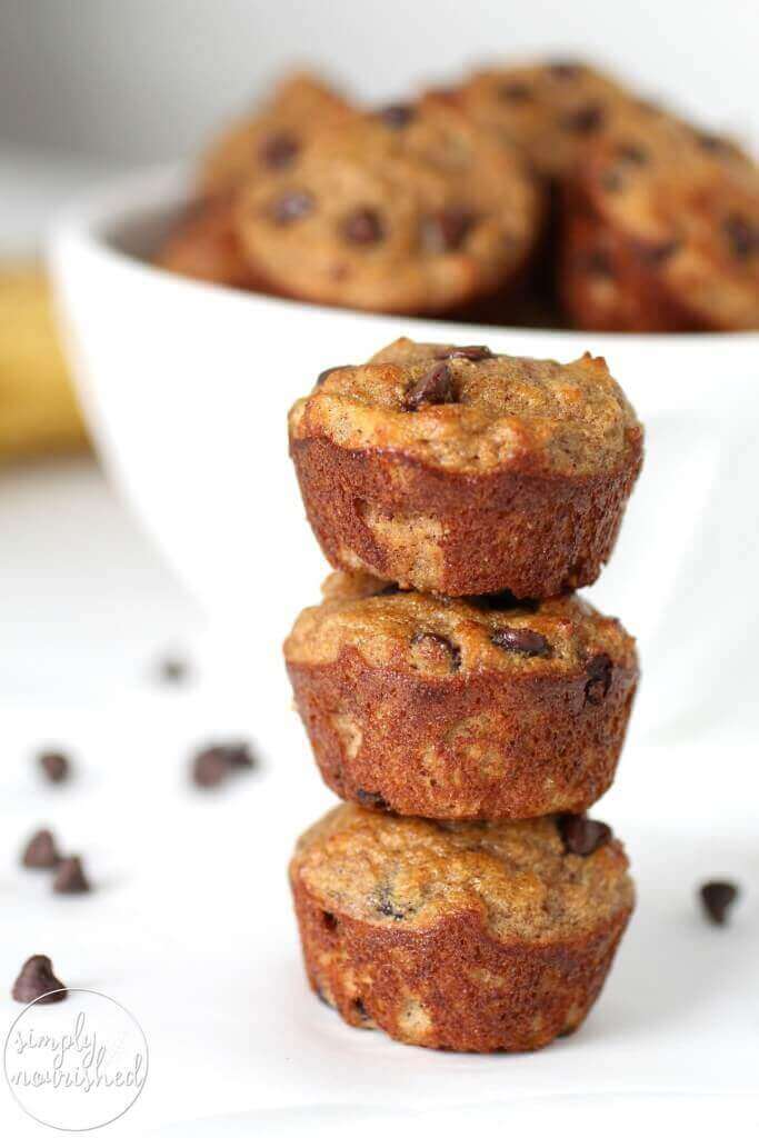 Grain free Banana Chocolate Chip Mini Muffins