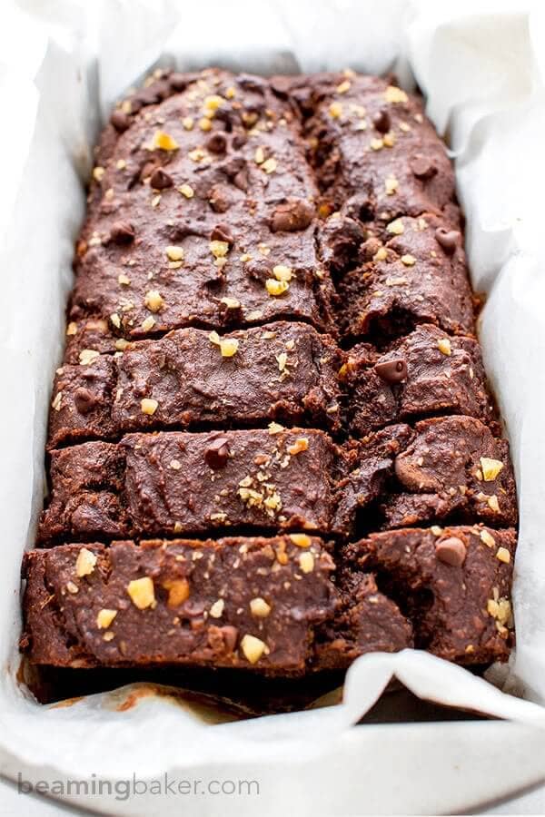 Vegan Chocolate Banana Nut Bread (Gluten-free, One Bowl)