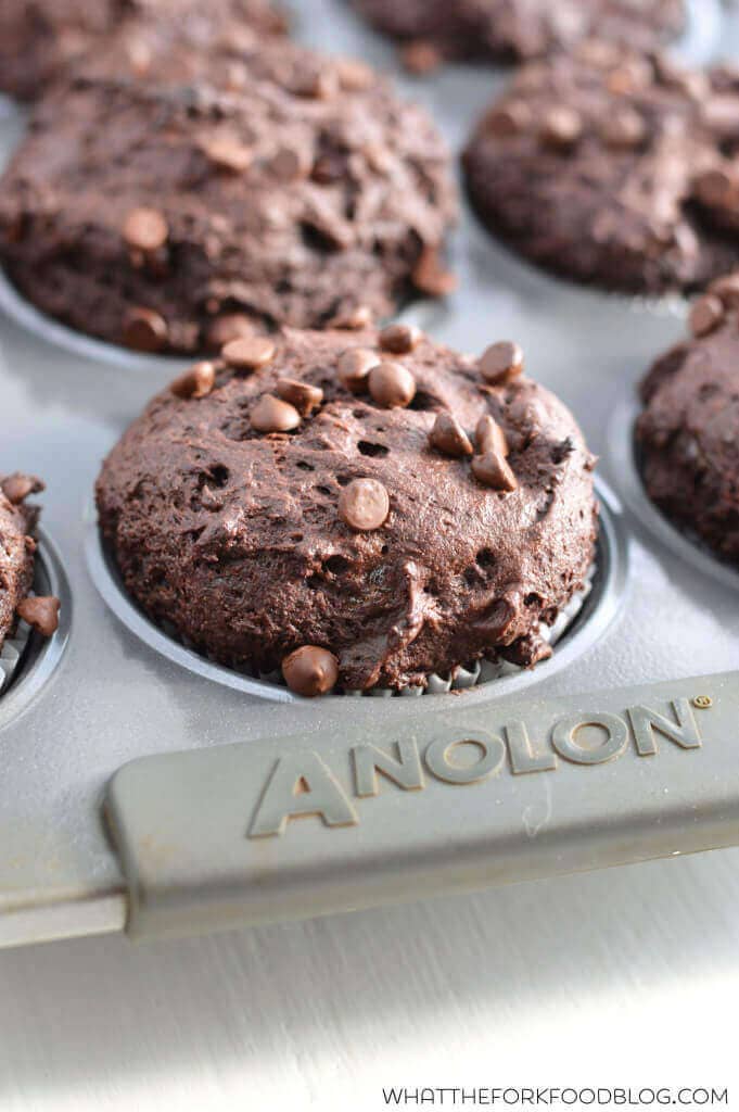 Bakery Style Double Chocolate Chip Muffins