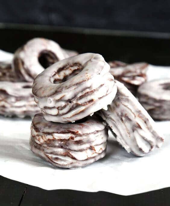Glazed Chocolate gluten-free Biscuit Donuts
