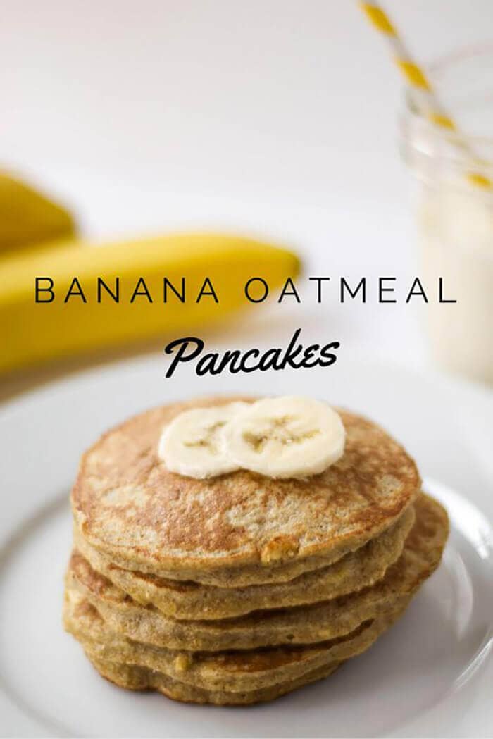 Banana Oatmeal Protein Pancakes