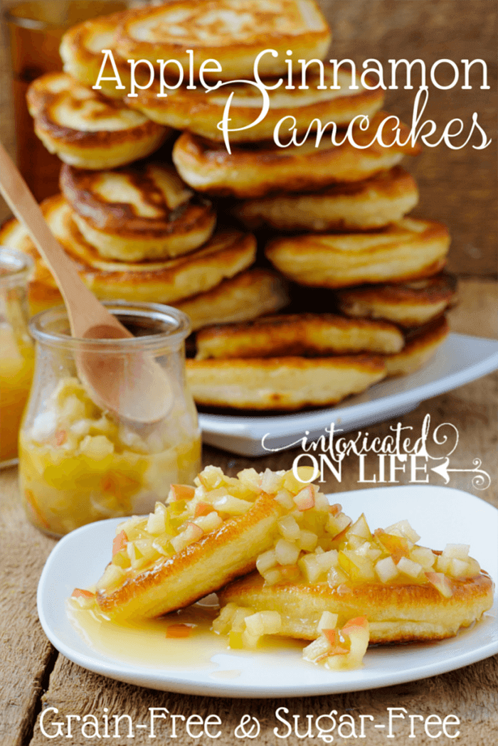 Awesome Gluten-Free, Sugar-Free Apple Cinnamon Pancakes