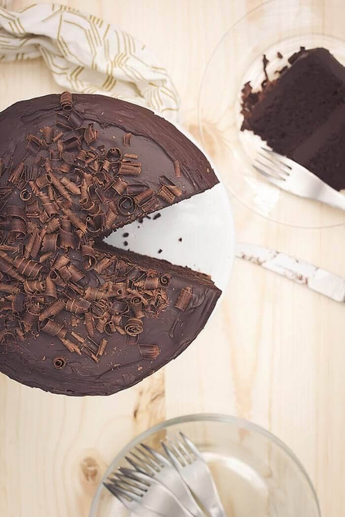 Grain-free Chocolate Cake with Dark Chocolate Ganache Frosting