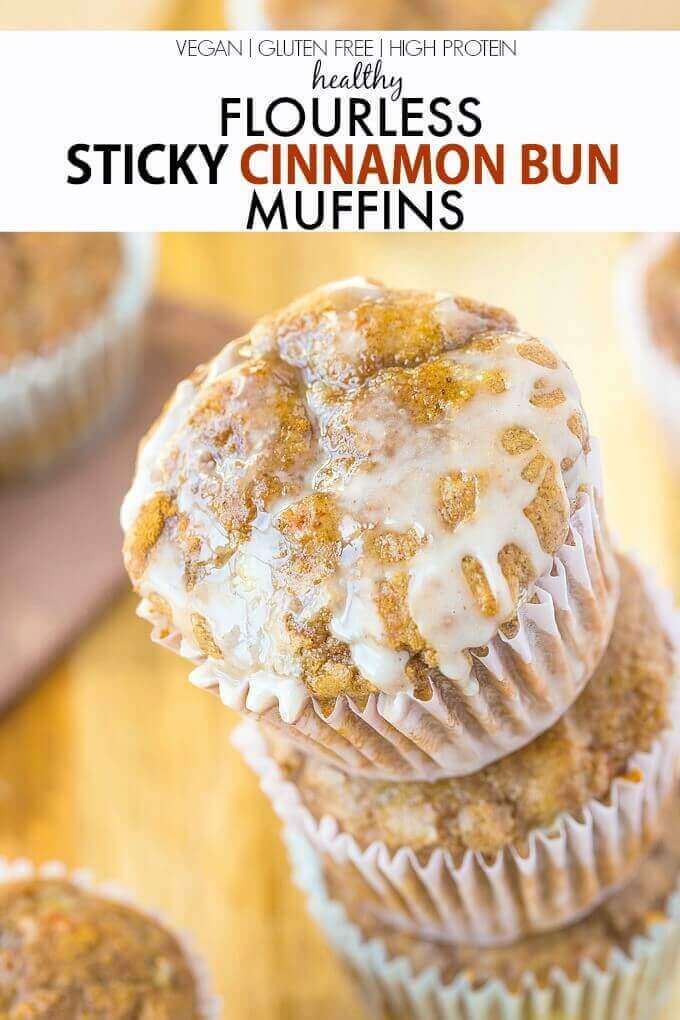 Flourless Sticky Cinnamon Bun Muffins