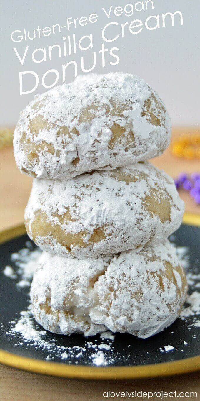 Gluten-Free Vegan Vanilla Cream Donuts